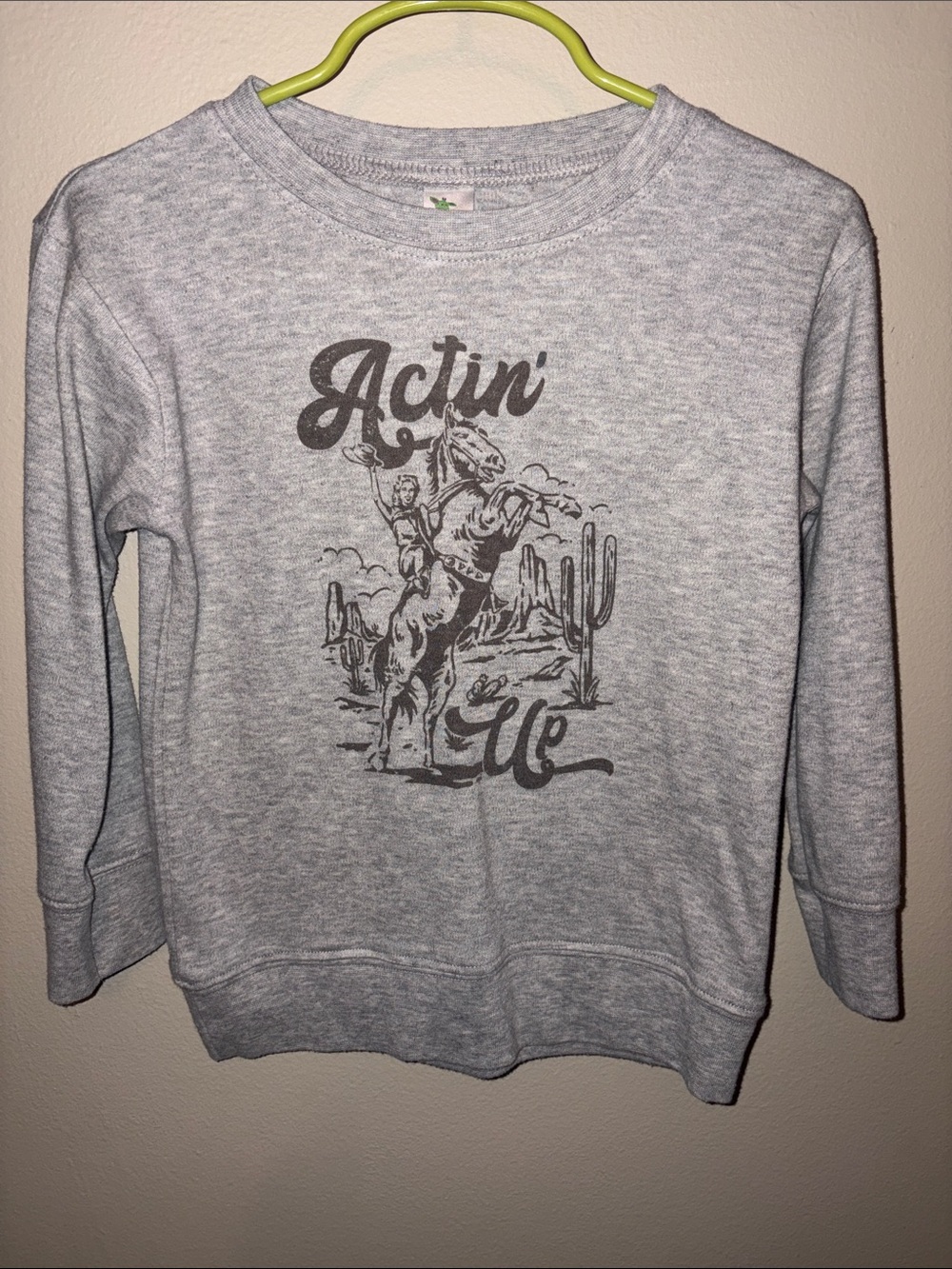 Kids' Grey 'Actin' Up' Western Graphic Sweatshirt